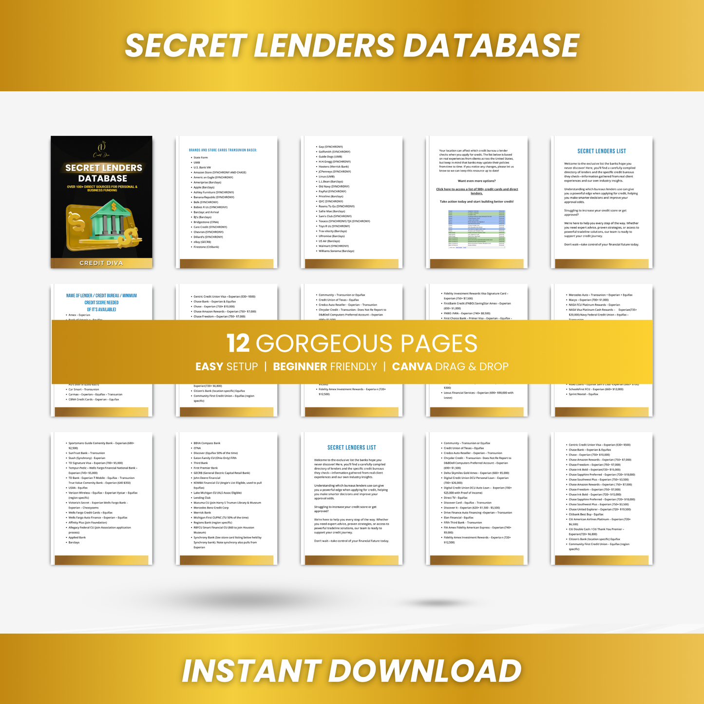 Secret Lenders Database