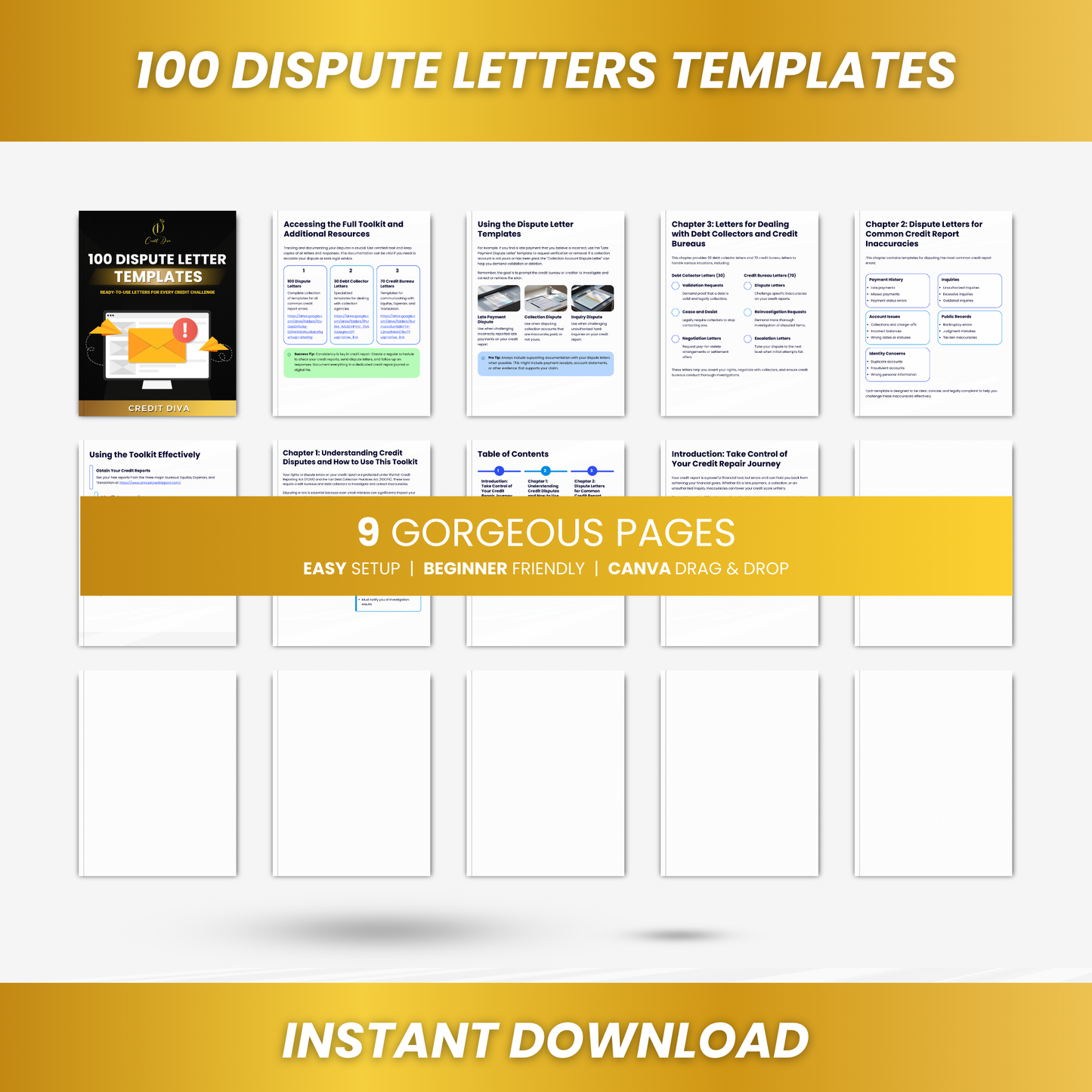 100 Dispute Letters Templates