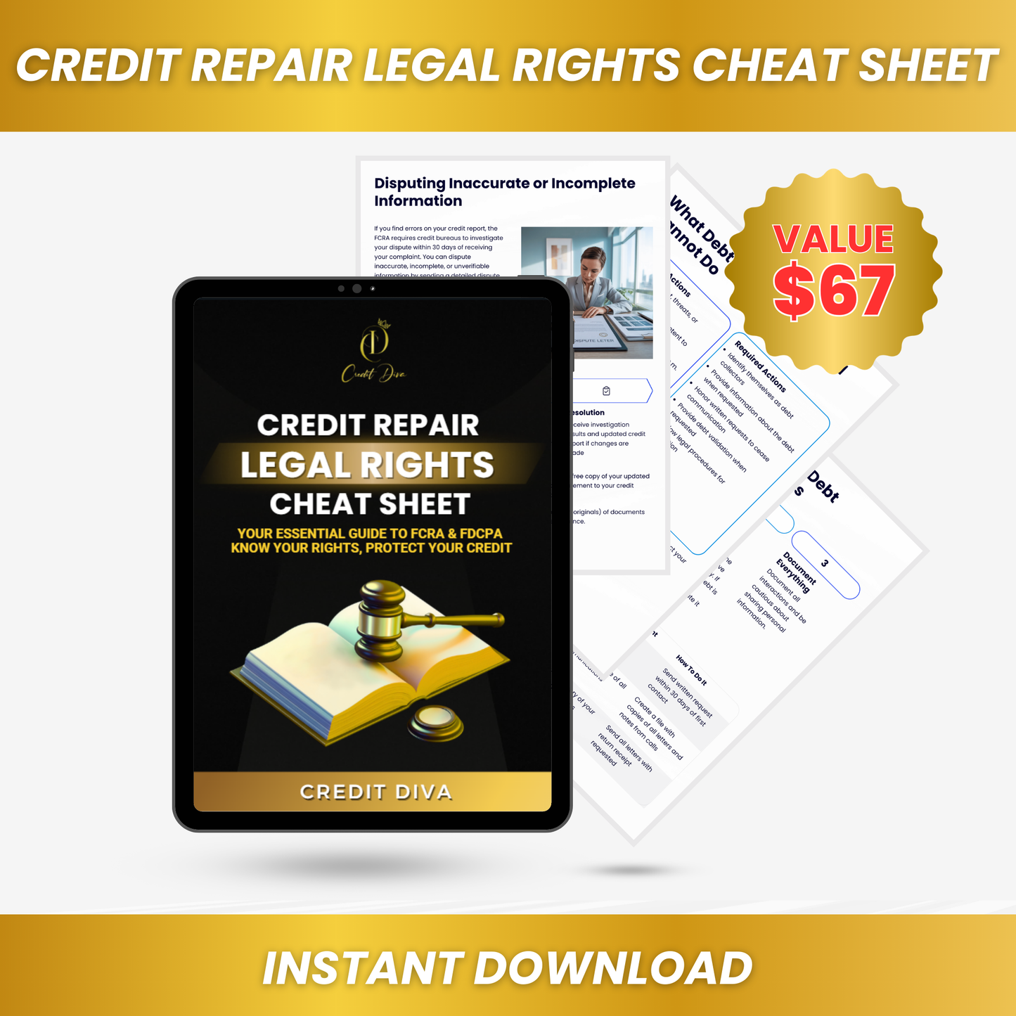 Credit Repair Legal Rights Cheat Sheet