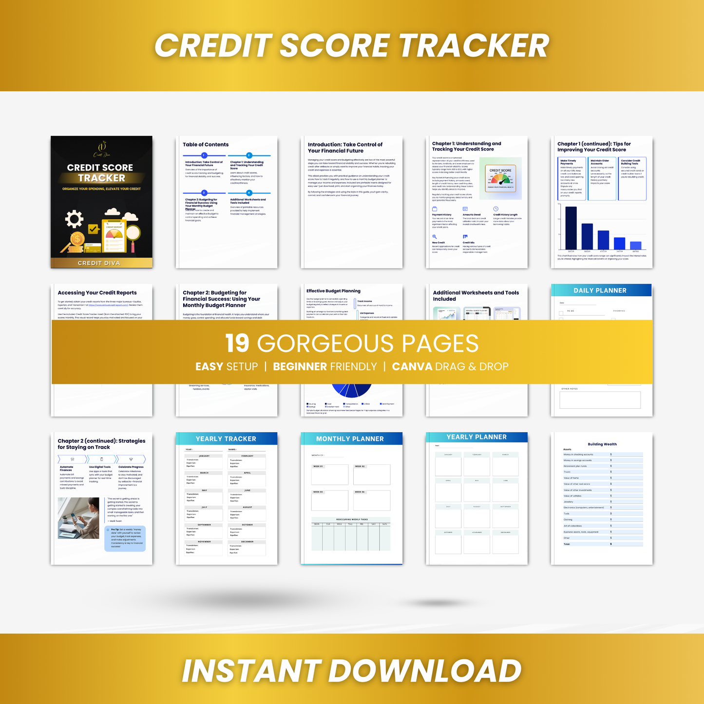 Credit Score Tracker - Printable
